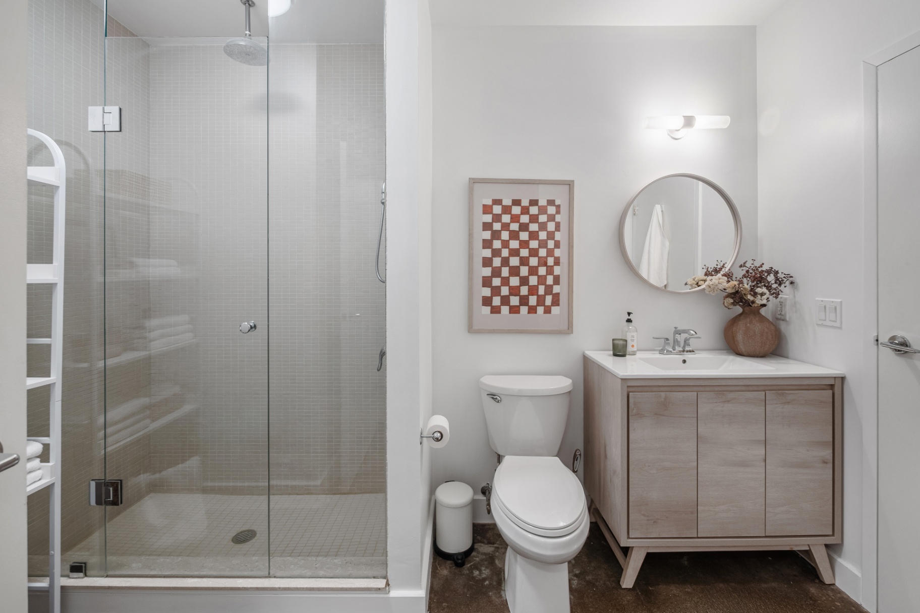 Bathroom with glass shower